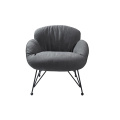 Factory cheap leisure lazy grey fabric chair living room set metal frame sofa chair design